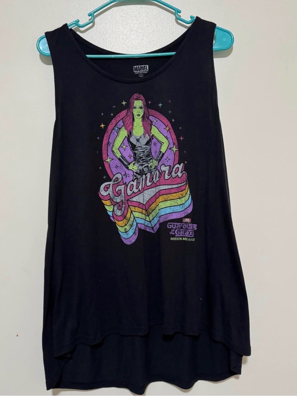 Marvel Black Gamora Rainbow Graphic Tank Top